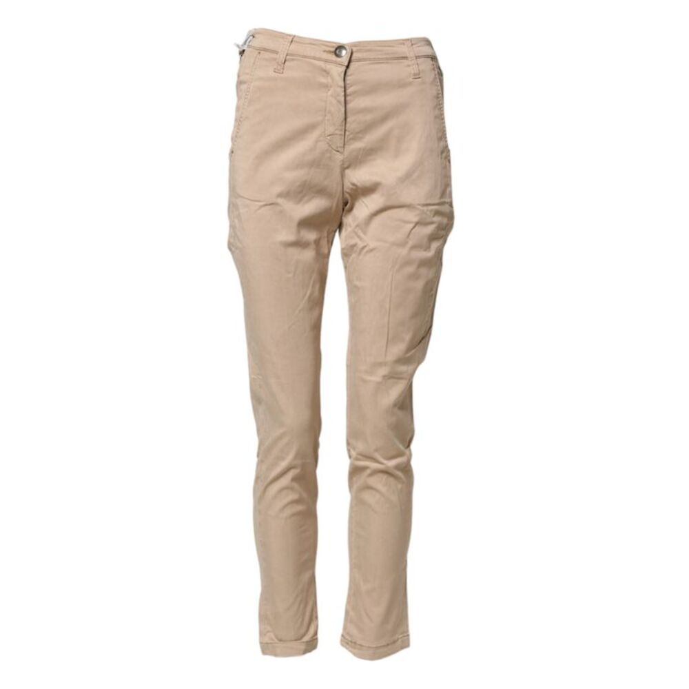 Jacob Cohen Beige Lyocell Skinny High Waist Chino Casual Women's Pants
